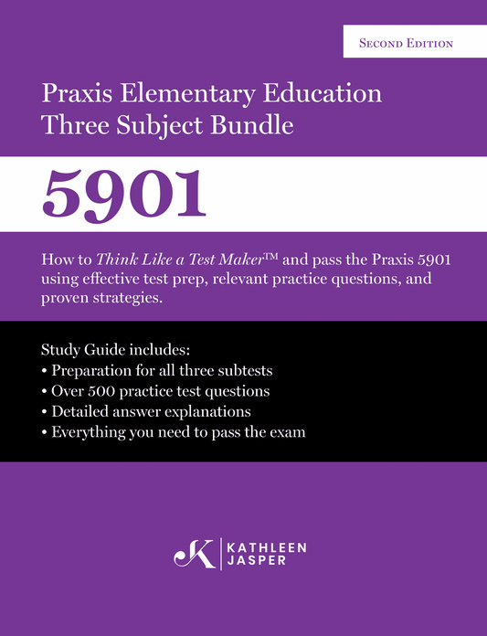 Praxis 5901 Elementary Education: 3 Subject Study Guide (Math, Social Studies, Science)