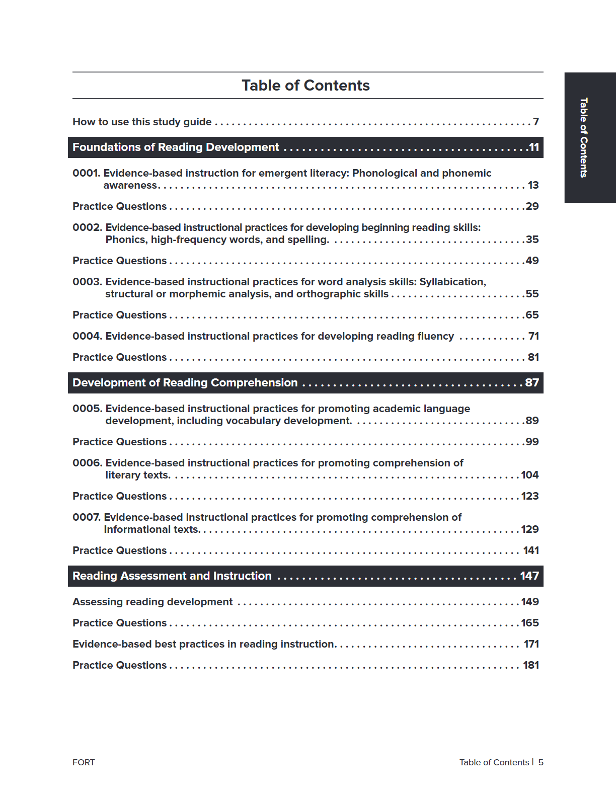 A flat, clean scan of a printed book's Table of Contents page, showing chapter and section titles with page numbers on a white page.